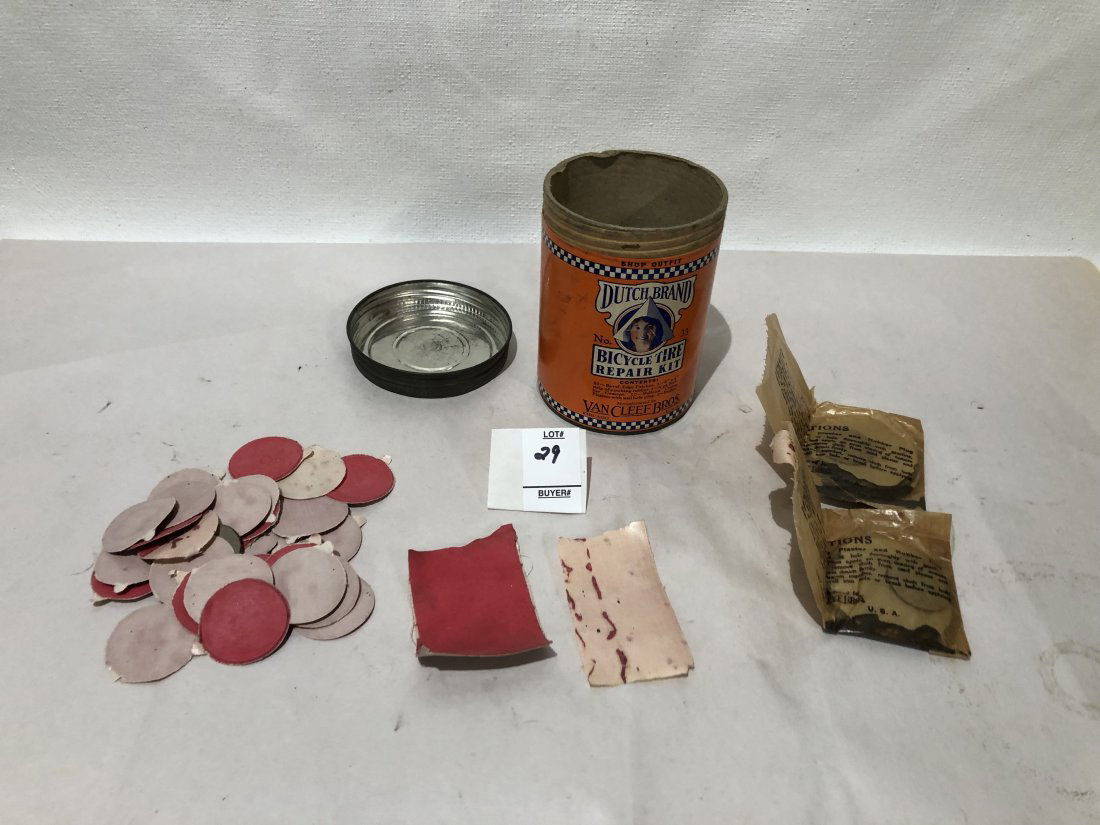 tire patch kit Vintage Rare Dutch Brand Bicycle Tire Repair Kit Can (1 of 5)