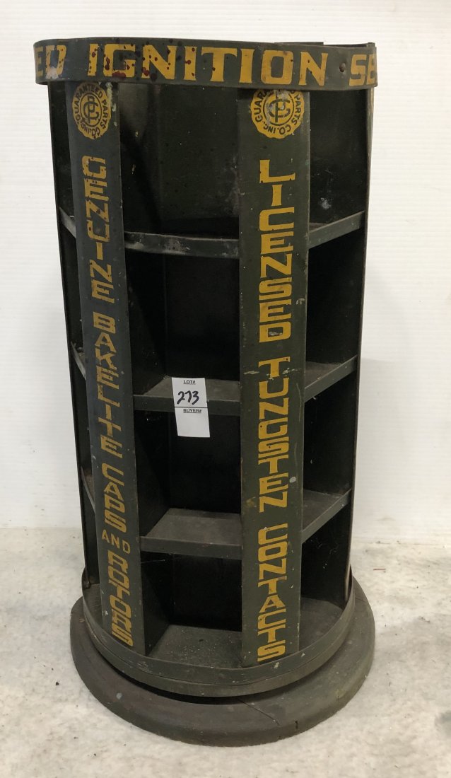 Antique car Guaranteed Parts Co. Inc. Genuine Brakelite Auto Parts Rotating Rack Round (1 of 9)