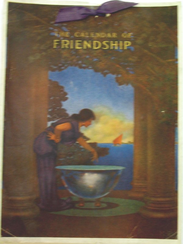 L863 - 1926 Maxfield Parrish Friendship Calendar Comple: 1926 Maxfield Parris Friendship Calendar CompleteMeasurements 6" x 8"