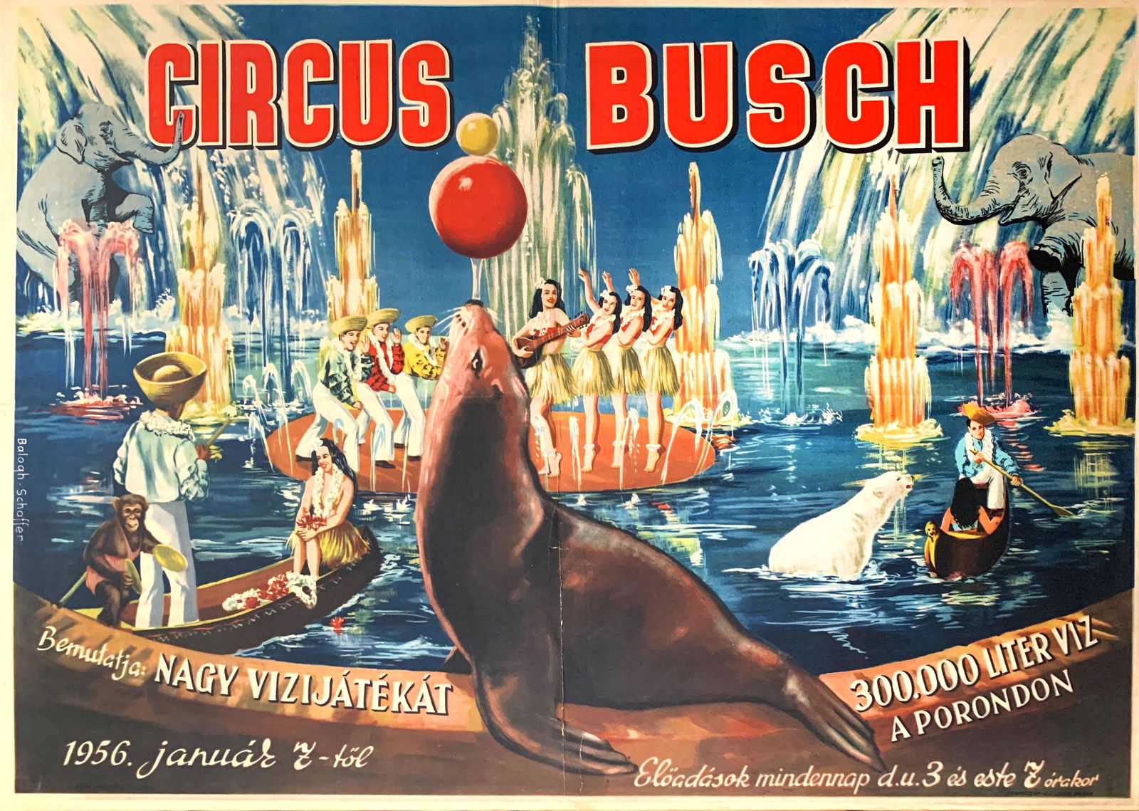 Poster Circus Busch - Water parade 1956 (1 of 1)