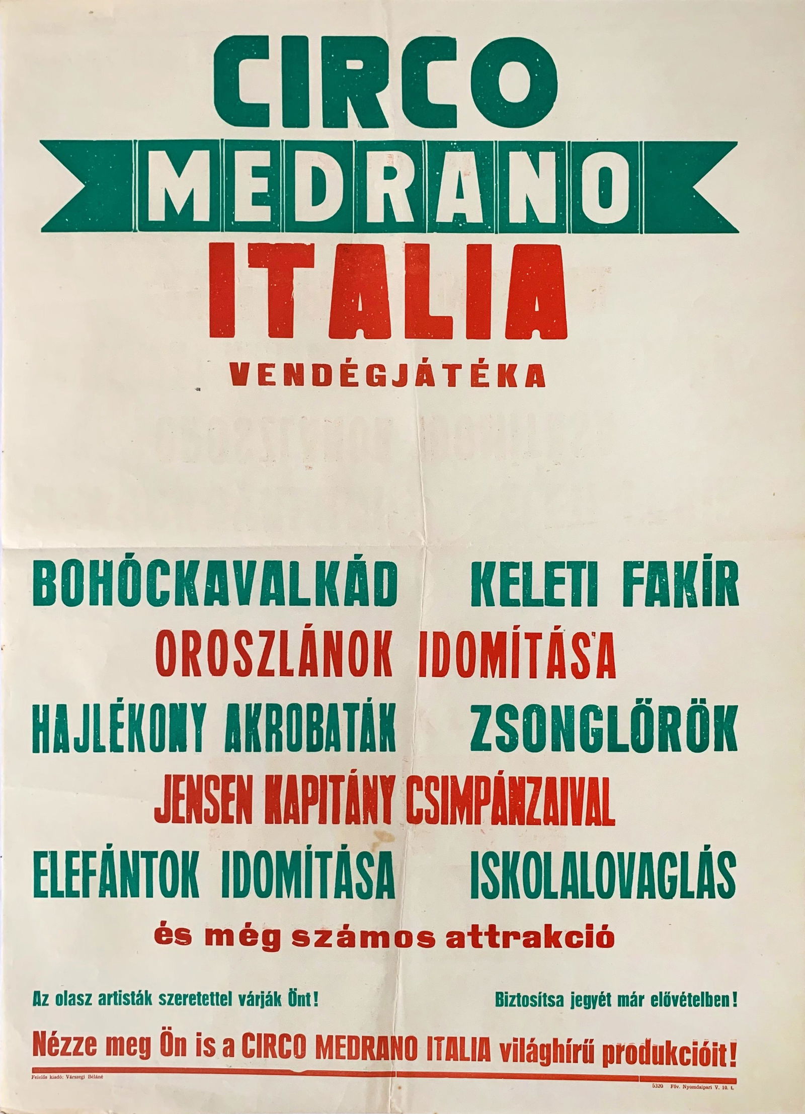 Poster Circo Medrano Italia 1965 (1 of 1)