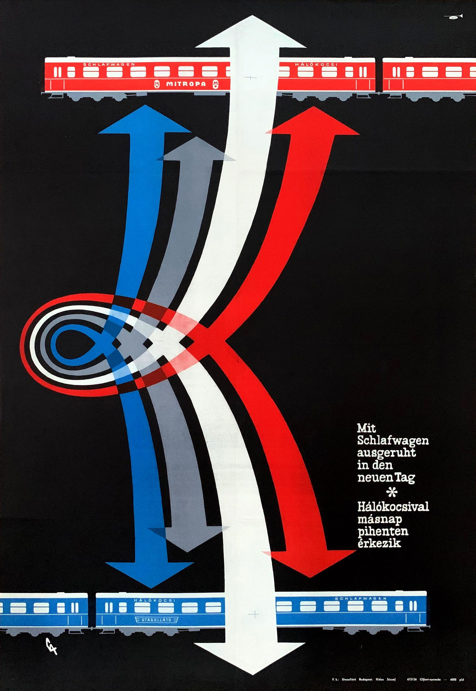 Travel Poster Train - Sleeping car 1967 (1 of 1)