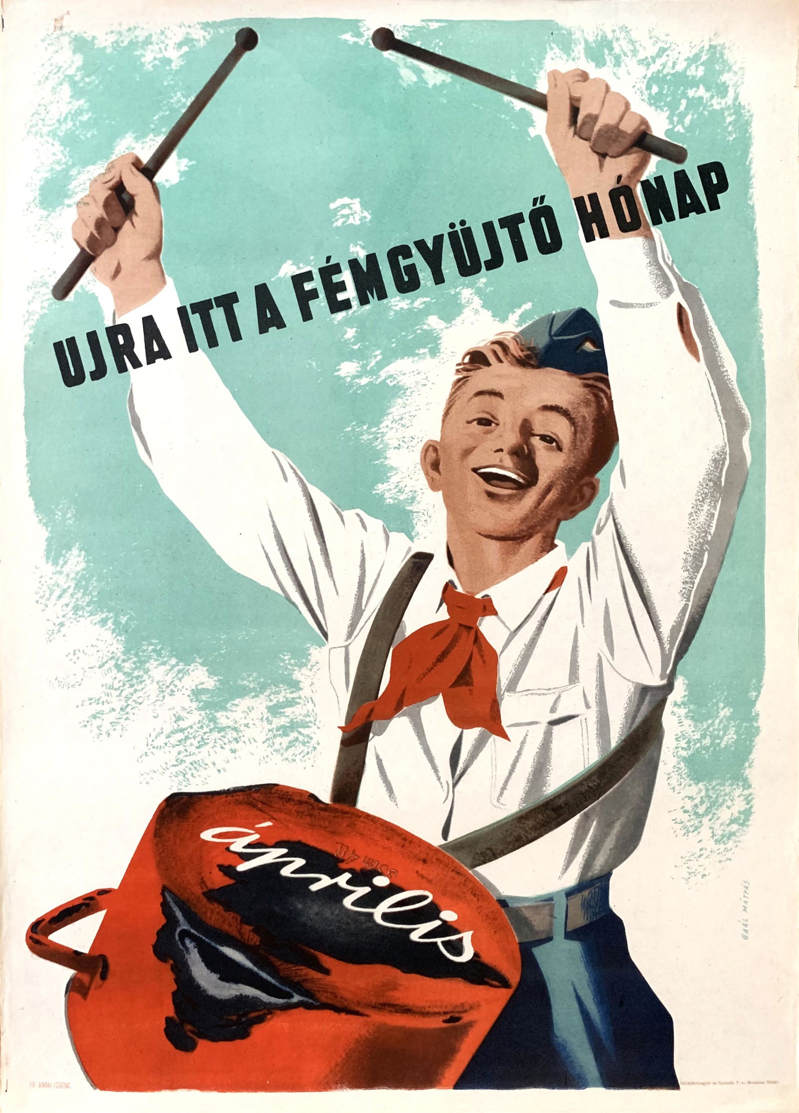 Propaganda Poster Scrap metal collecting month 1957 (1 of 1)