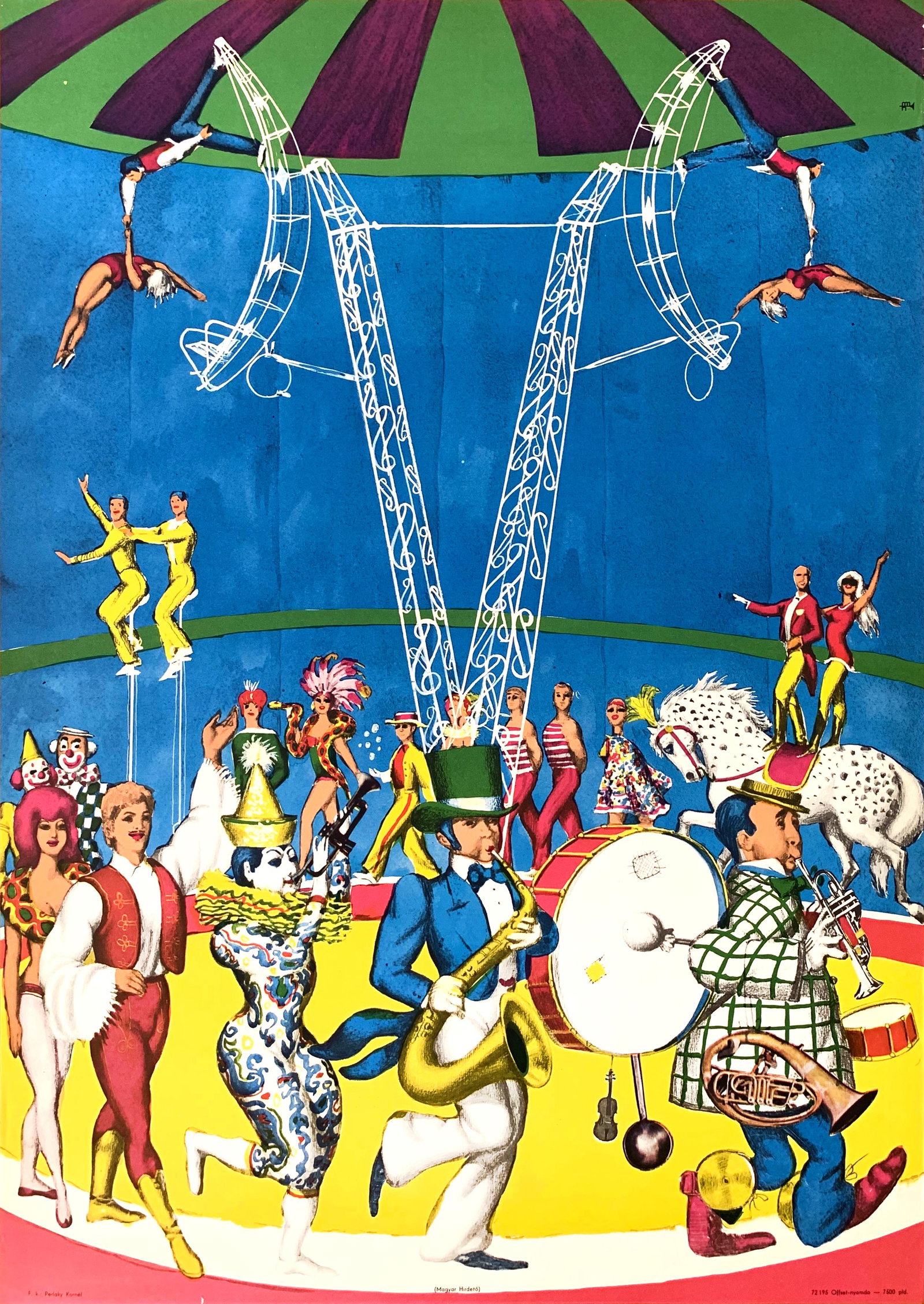 Circus Poster Circus Musicians and Acrobats 1972 (1 of 1)