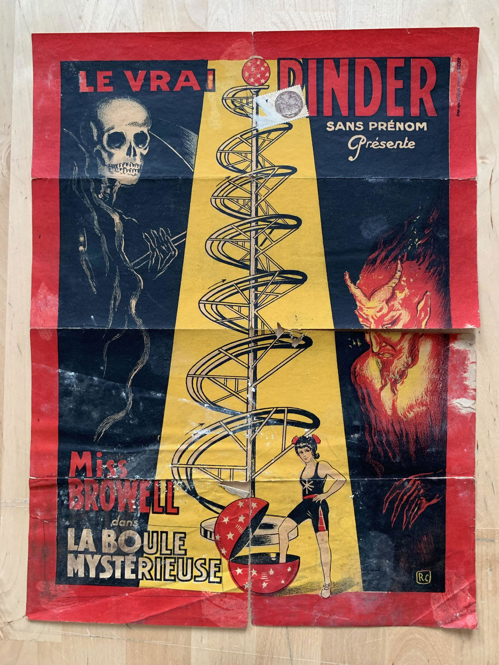 Circus Poster Le Vrai Binder 1920s (1 of 1)