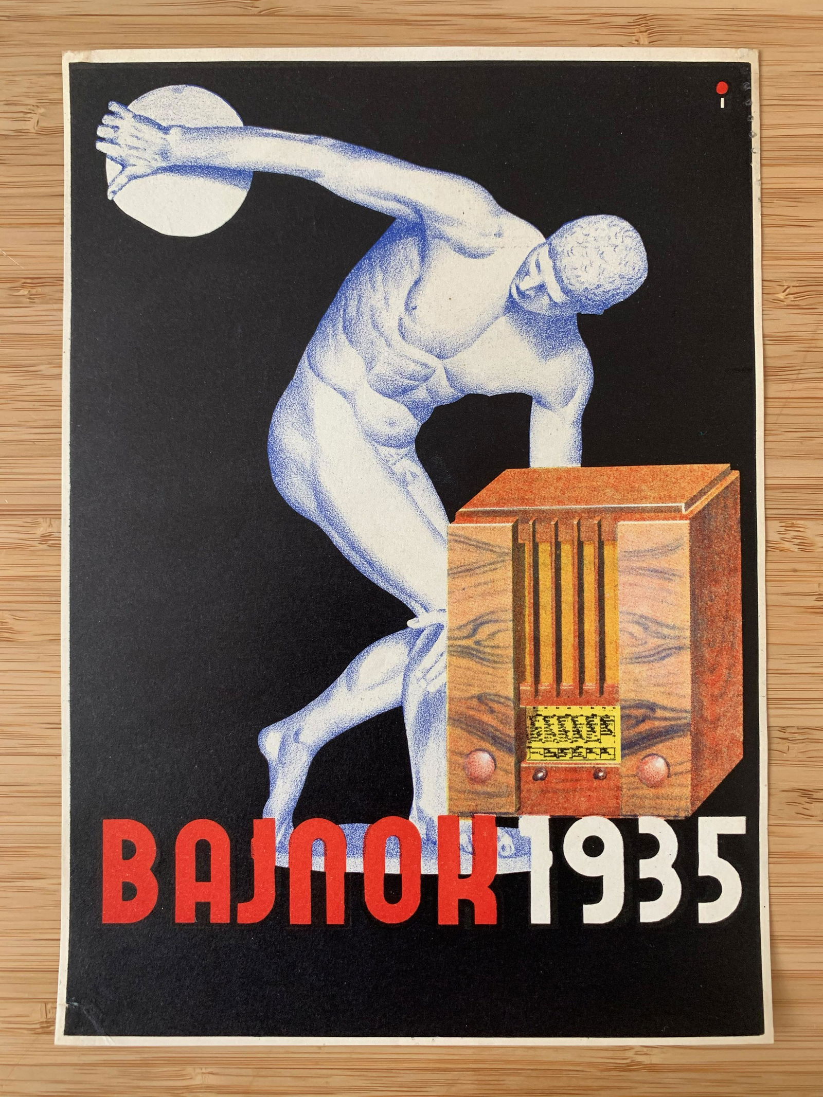 Art Deco Advertising Poster Bajnok - Champion radio (1 of 1)