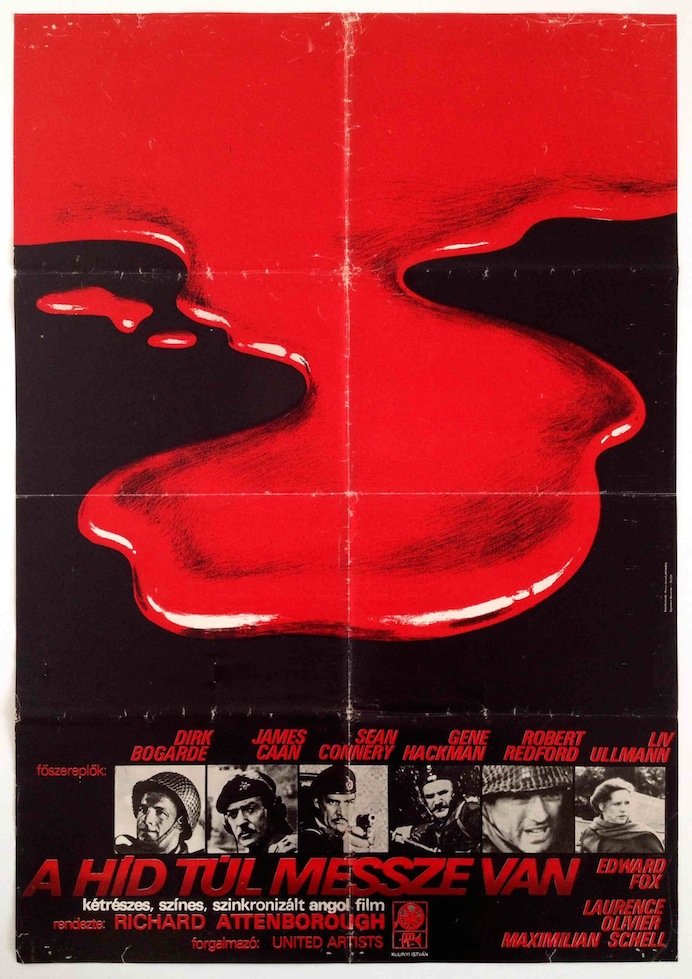 Bridge Too Far: Artist: Kulinyi, Istvan. 1979. 56,2 x 82 cm. 22 x 32,3 in. Paper, intaglio. Vintage Hungarian first release movie poster. The movie is Richard Attenborough's famous piece starring great actors, like S
