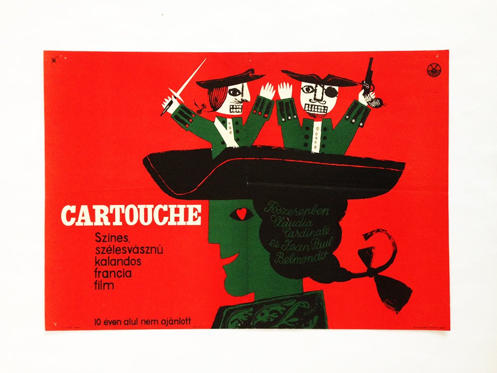 Cartouche: Artist: Kovacs, Vilmos. 1962. cca. 59 x 42 cm. Paper, offset. The poster shows an impressive paper-cut and painted composition that is defined by strong contrasts of the colors. The decorative poster