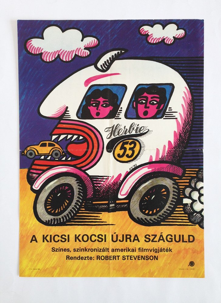 Herbie Rides Again: Artist: Kovacs, Vilmos. cca. 59 x 42 cm. Paper, offset. Herbie Rides Again is a 1974 comedy directed by Robert Stevenson. It is the sequel to The Love Bug, released six years earlier. Production: Walt