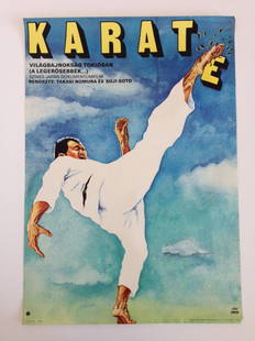 Strongest Karate, The movie poster: From Helenyi, Tibor's estate. 1976. A1 One Sheet (cca. 84 x 55 cm). Hungarian vintage poster. Hungarian poster for the Japanese documentary, The Strongest Karate. This documentary film explores the