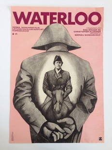 Waterloo movie poster: From Helenyi, Tibor's estate. 1972. A1 One Sheet (cca. 84 x 55 cm). Hungarian vintage poster. Waterloo is a 1970 Soviet-Italian film directed by Sergei Bondarchuk and produced by Dino De Laurentiis.