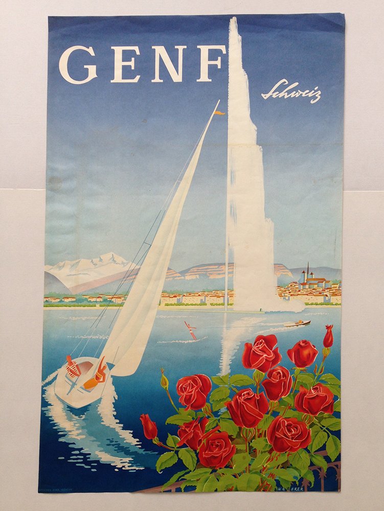 Genf - Schweiz Lake Geneva vintage poster (1 of 1)
