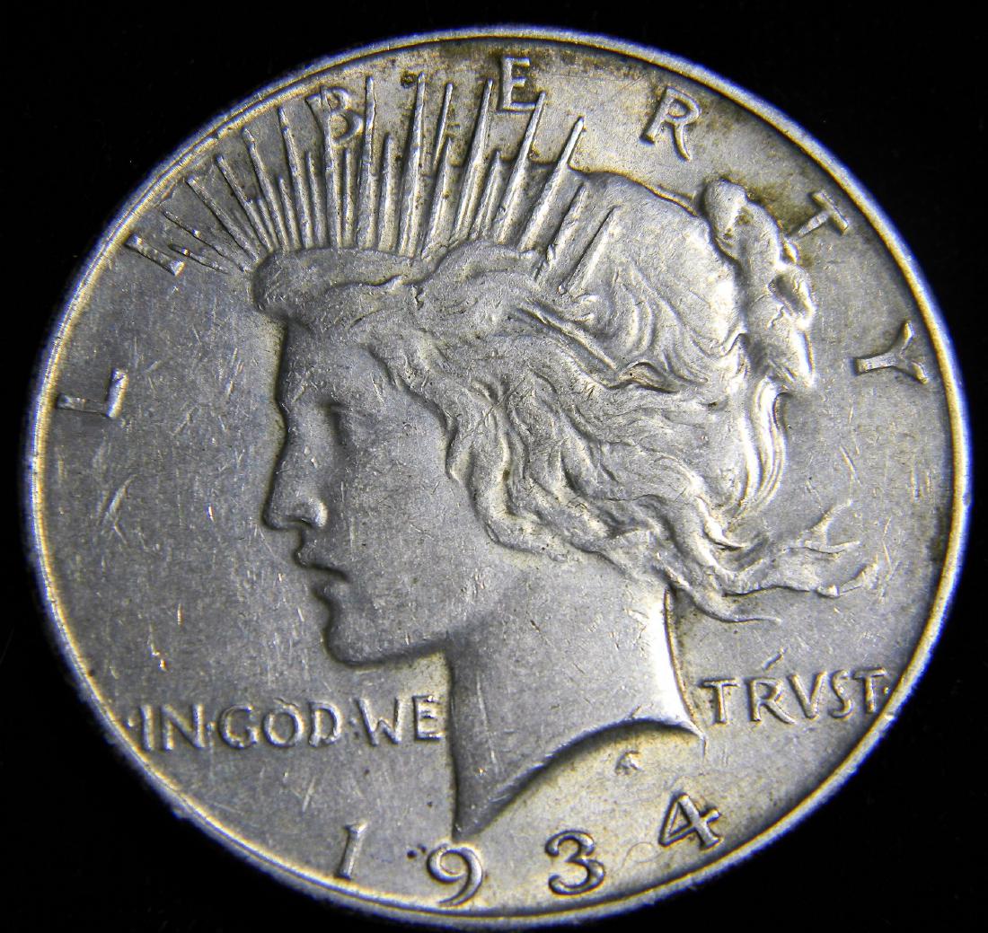 1934 D Peace Silver Dollar Scarcer Date Great (1 of 2)