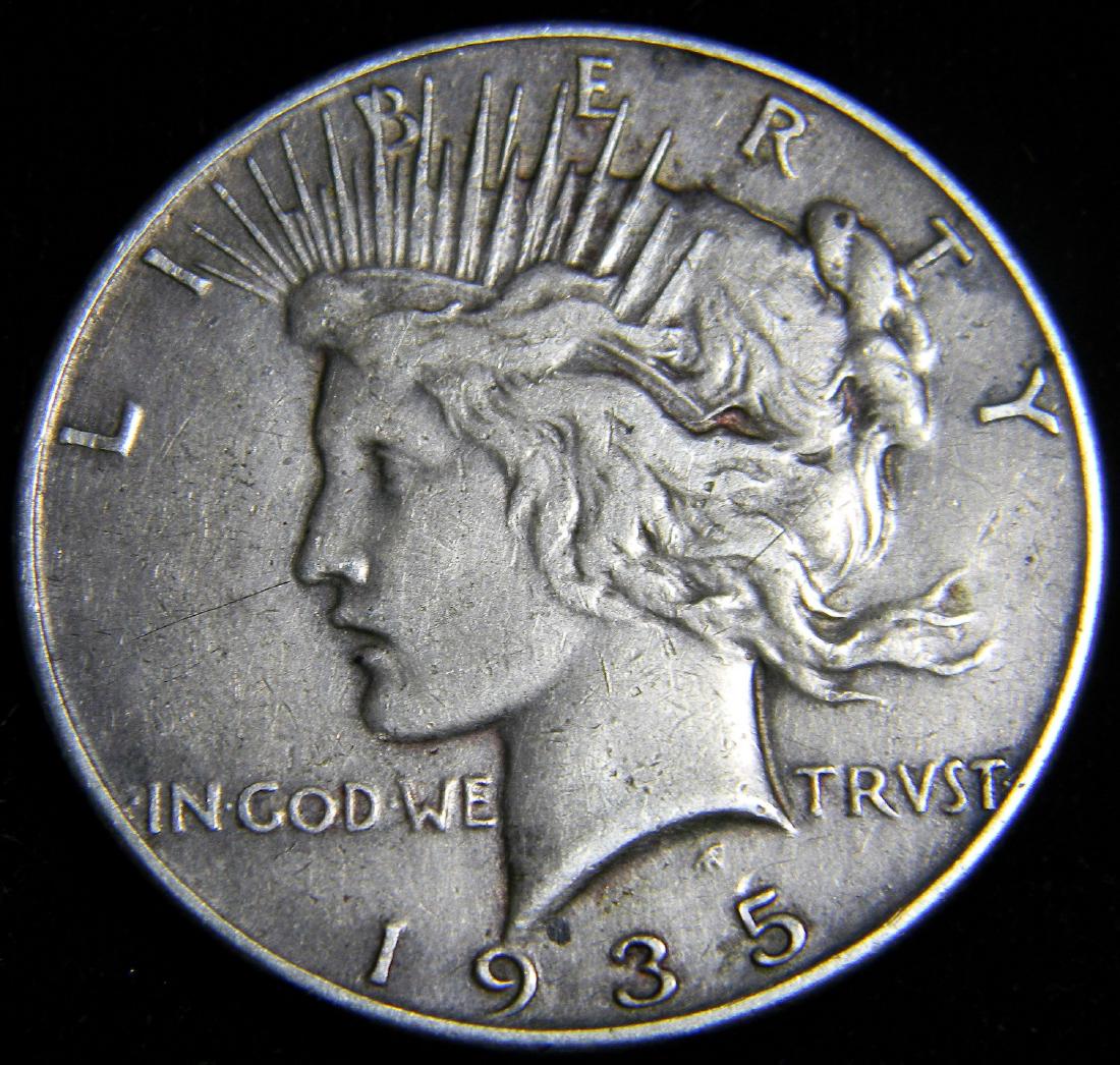 1935 Peace Silver Dollar Great  Details (1 of 2)