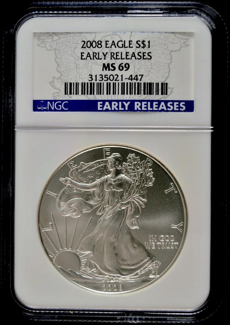 2008 NGC MS69 Early Release American 1 Oz. 0.999 Fine (1 of 1)