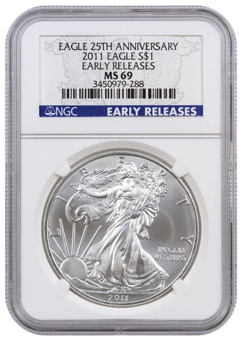 2011 NGC MS69 Early Release 25th Anniv. American 1 Oz. (1 of 2)