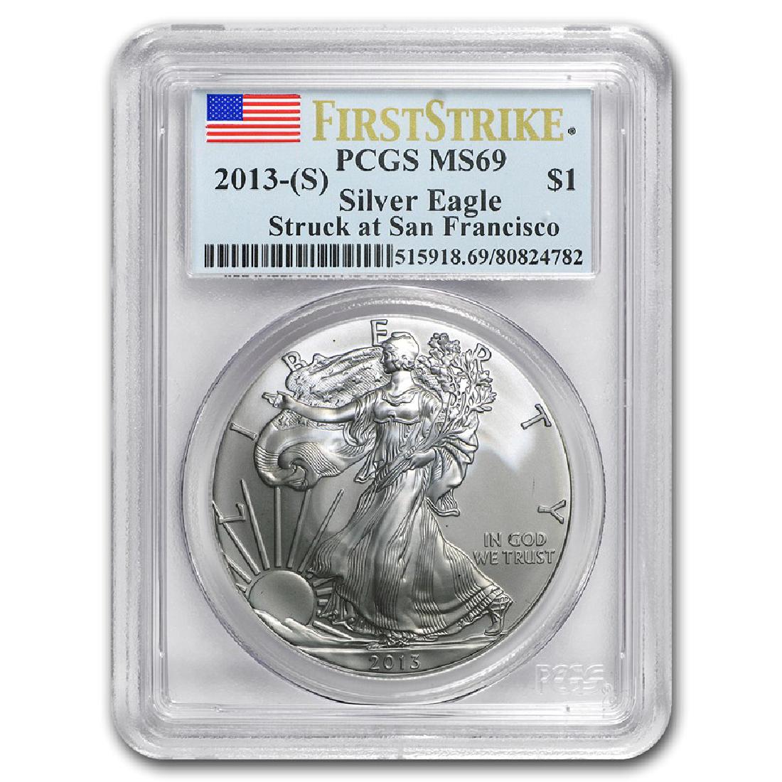 2013 (S) First Strike PCGS MS69 American 1 Oz. 0.999 (1 of 2)