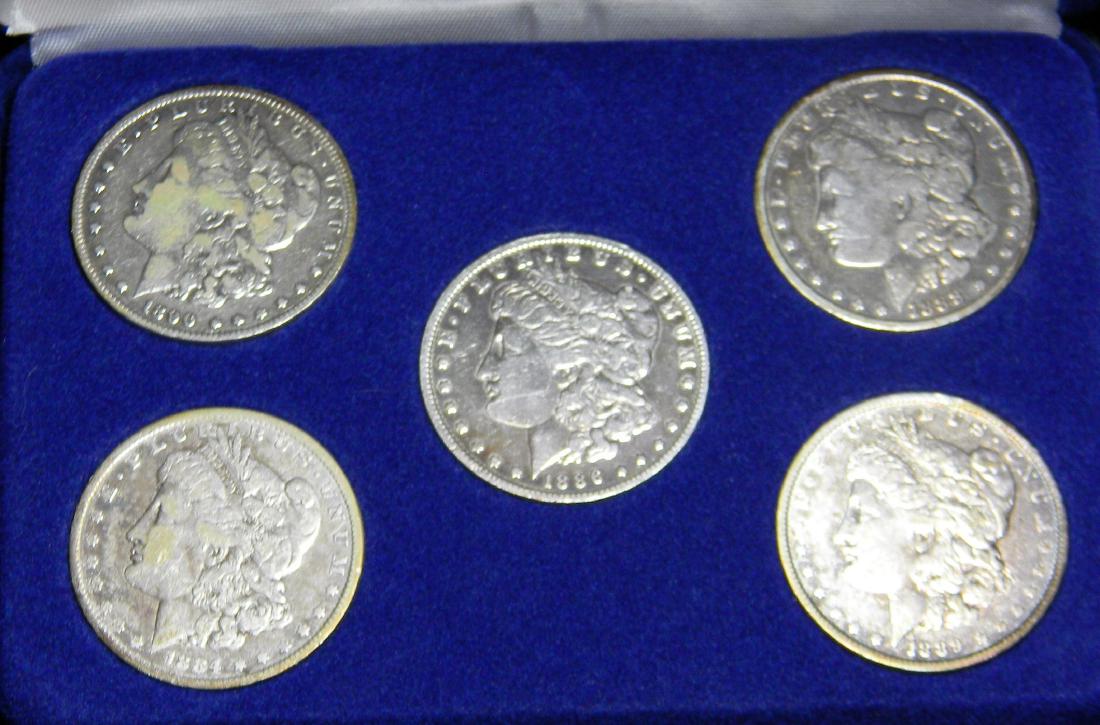 5X 100+ YEAR OLD Morgan Silver Dollar Collection w/COA (1 of 1)