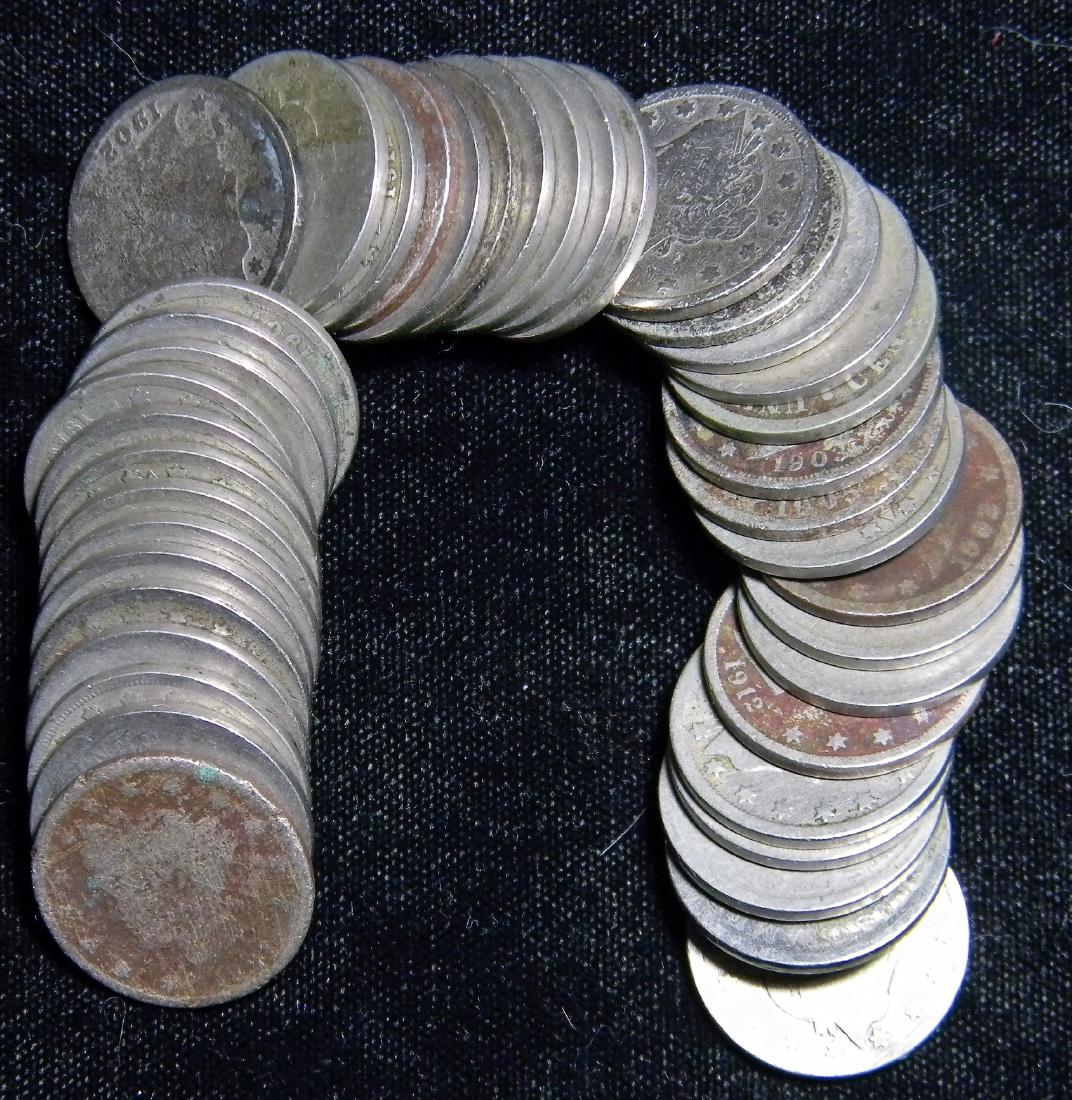 40X Coin Mixed Date Liberty V Nickel Roll 1800's-1900's (1 of 1)
