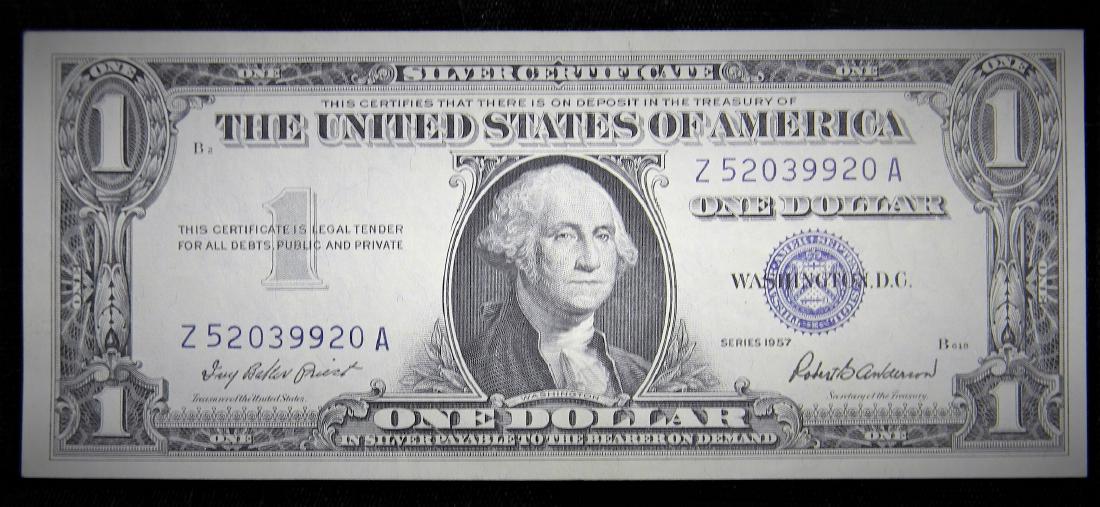 Nice Crisp Series 1957 $1 Blue Seal Silver Certificate (1 of 2)