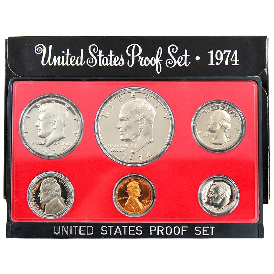 1974 United States Mint Clad Deep Cameo Proof Set: 1974 United States Mint Clad Deep Cameo Proof Set Includes: Lincoln Memorial Cent Obv. was First designed in 1909 by Victor David Brenner to Commemorate the 100th Anniv. of the birth of our nations 16