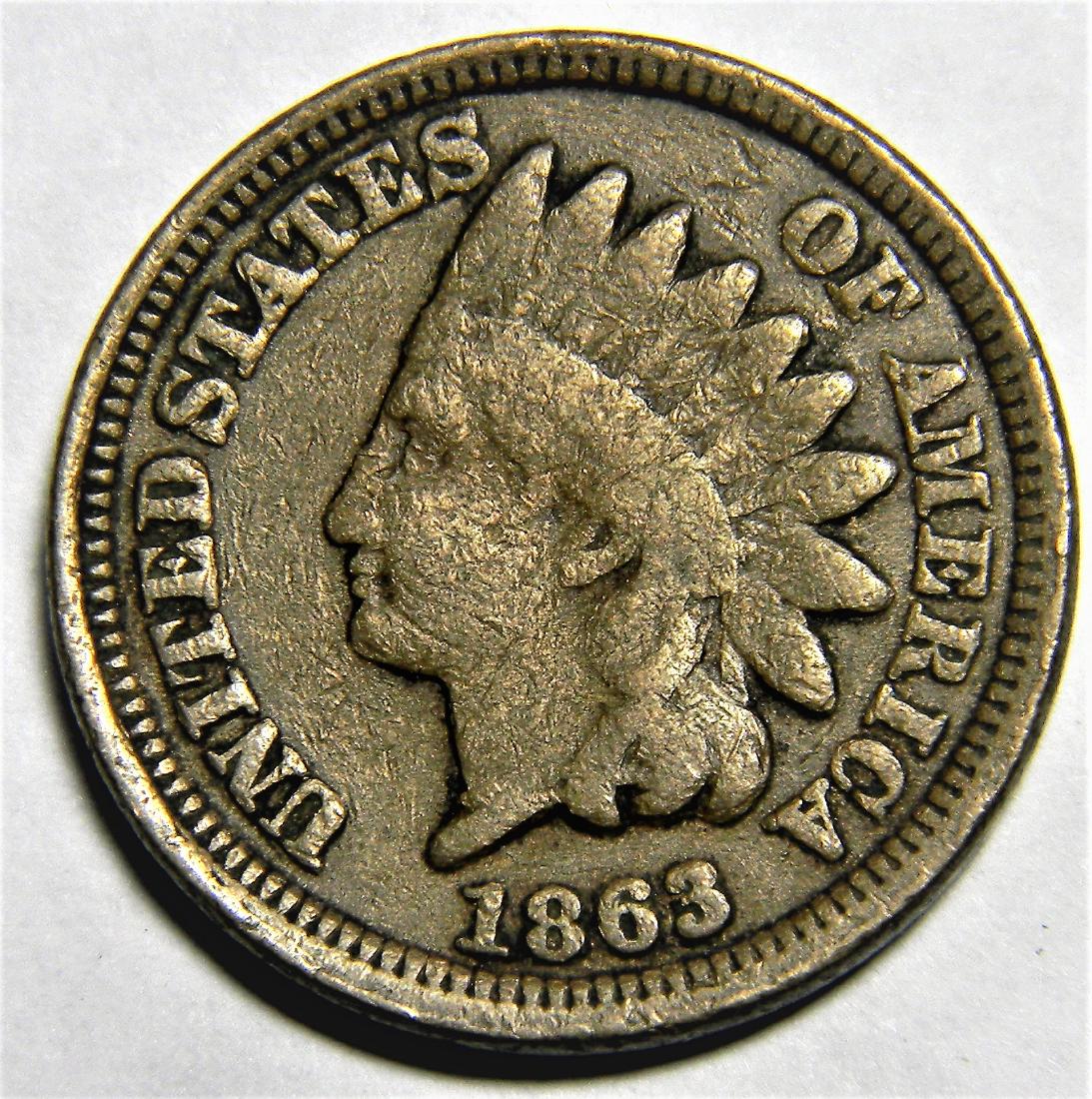 1863 CN - Civil War Year - Indian Head Cent (1 of 2)