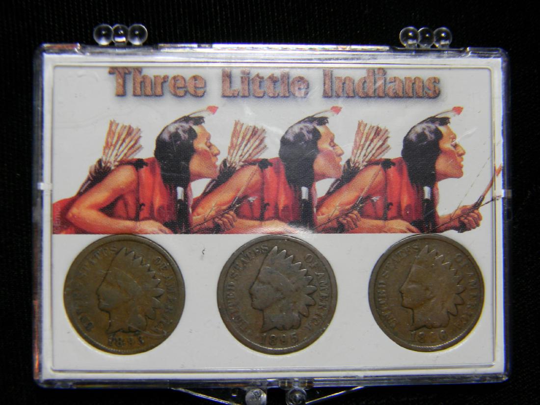 Three Little Indians, 3 Indian Cents 1893, 1895 & 1896 (1 of 2)