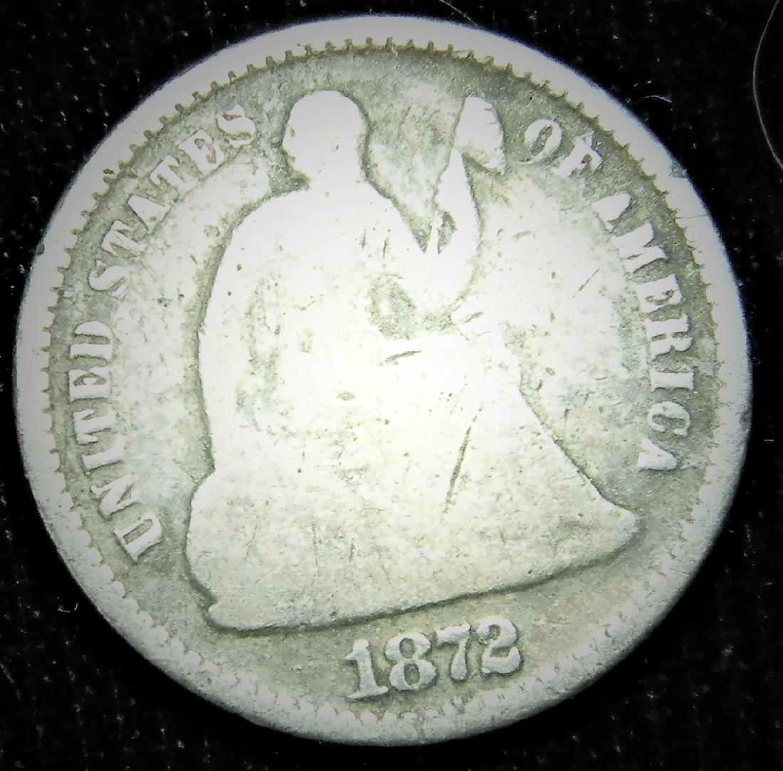 1872 Seated Liberty Half Dime, Good Details (1 of 2)