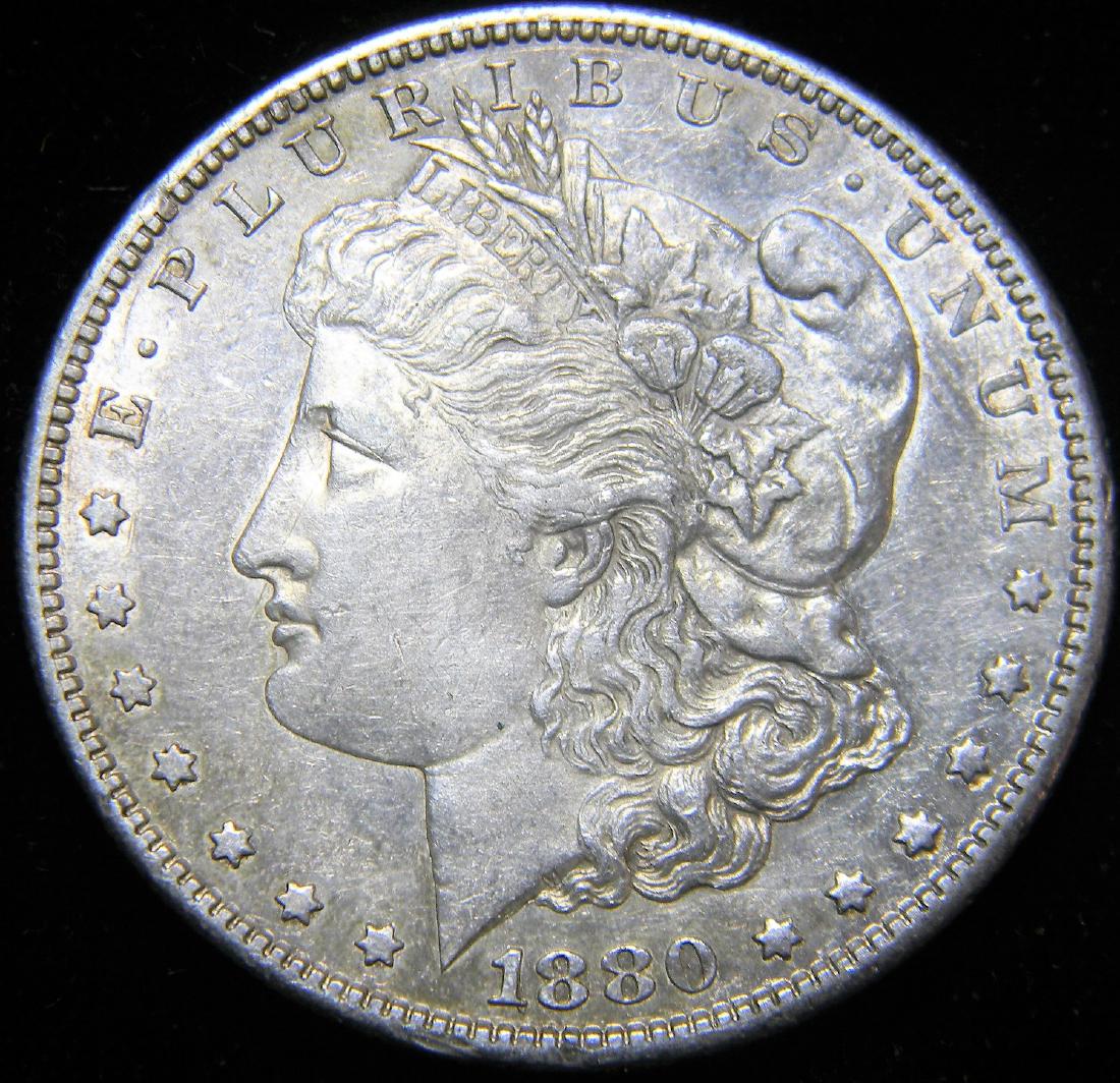 1880 S Morgan Silver Dollar, Nice Mint State Details (1 of 2)