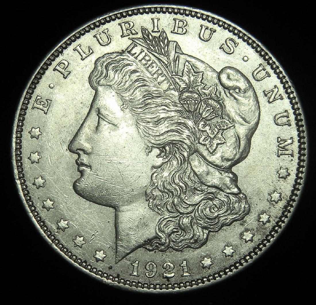 1921 Morgan Silver Dollar AU/ MS Details Last Year of (1 of 2)