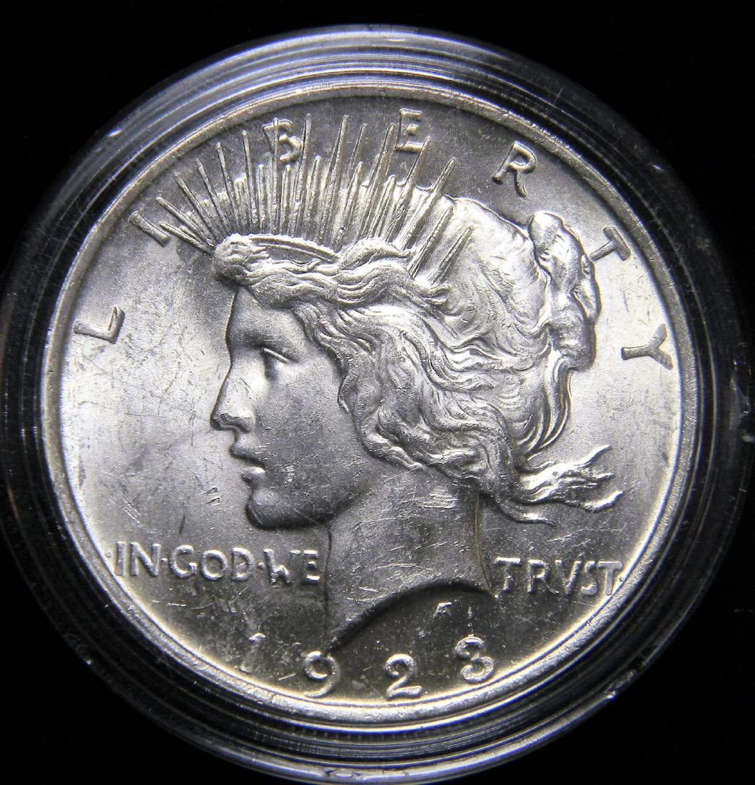 1923 Peace Silver Dollar, Choice Brilliant Uncirculated (1 of 2)