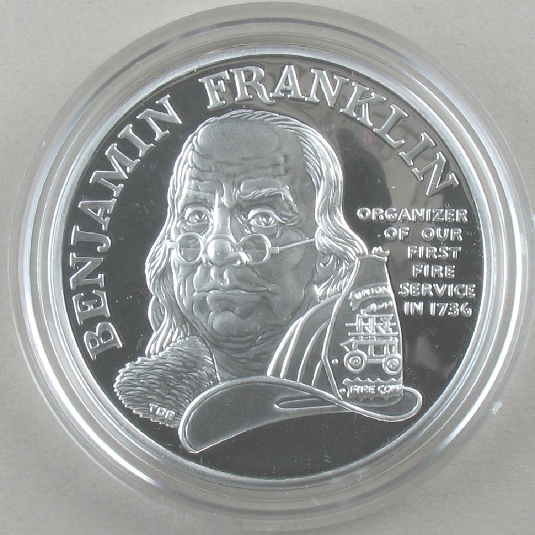 Ben Franklin Firefighters Silver Medal, Proof (1 of 2)