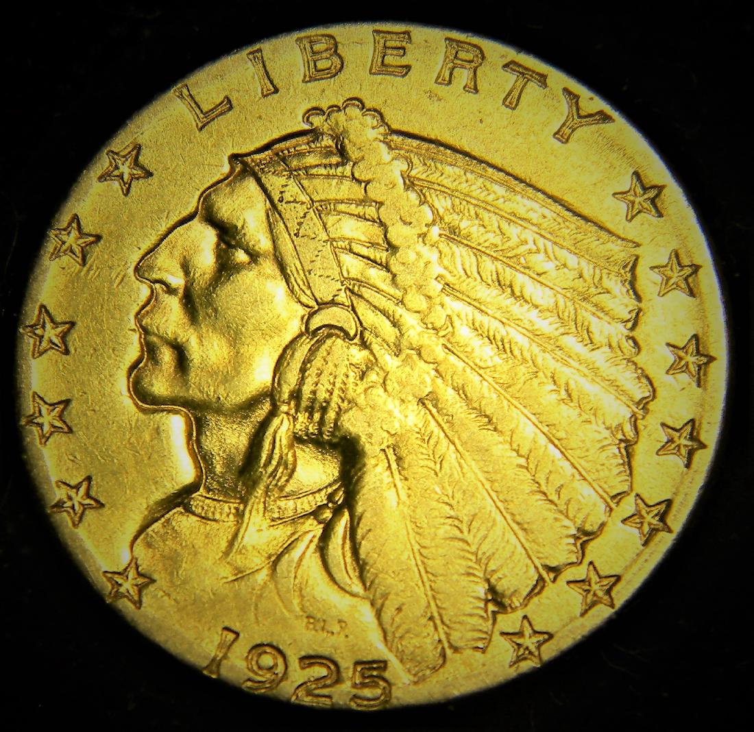1925 D 2 1/2 Dollar Gold Indian (1 of 2)