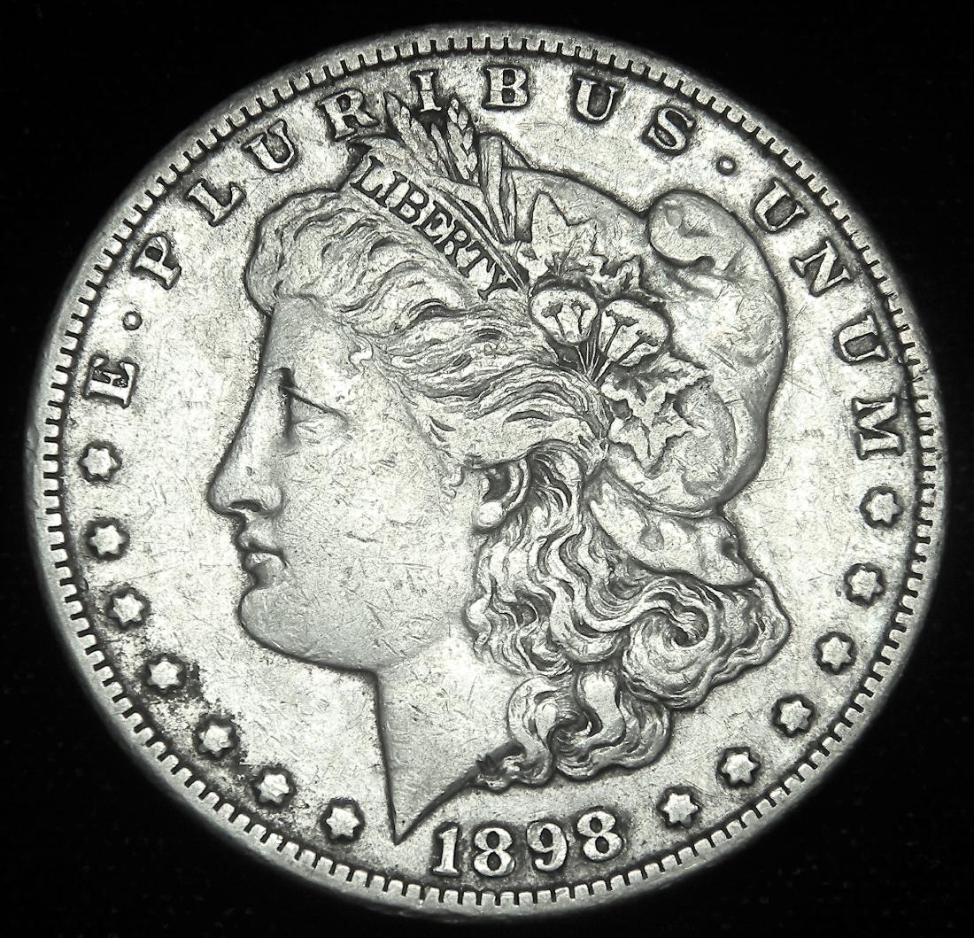 1898 S Morgan Silver Dollar, VF+ Better Date (1 of 2)