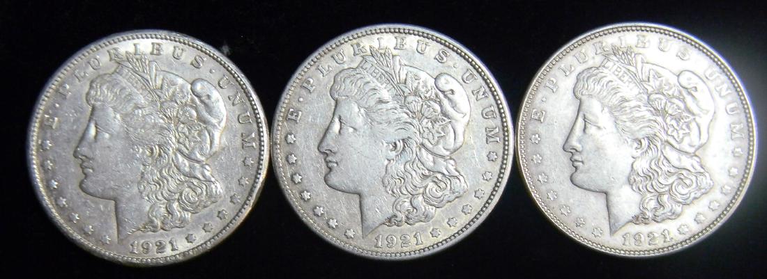 1921 P,D,S Morgan Silver Dollars High Grade Last Year (1 of 2)