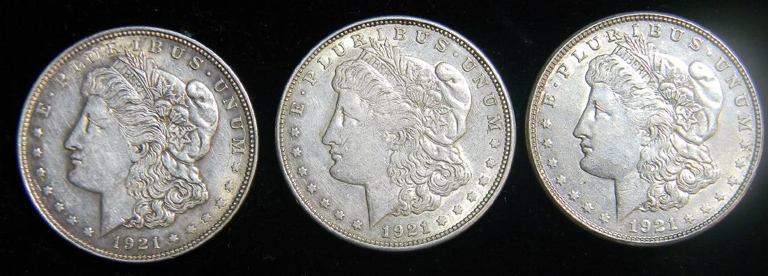 1921 P,D,S Morgan Silver Dollars High Grade Last Year (1 of 2)