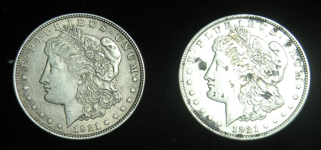 2X 1921 Morgan Silver Dollars High Grade Last Year Set (1 of 2)