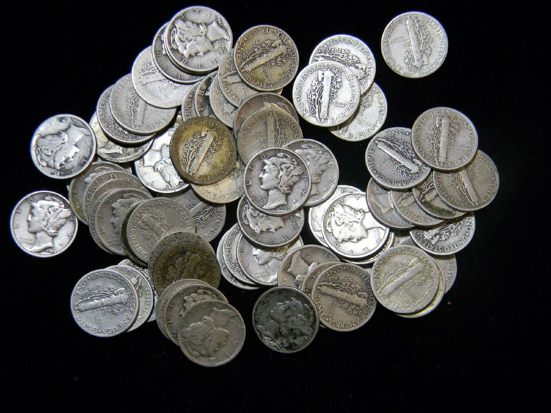 68X 1916-45 Mixed Date & Mintmark Mercury Head Dimes (1 of 1)