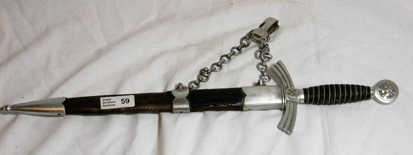 Rare German WW2 Dagger Luftwaffe Officer 1st Model: Rare German WW2 Dagger Luftwaffe Officer 1st Model : Maker SMF Solingen Nickel Blade with Alum. Cross guard & swastikas See: Photos for details…
