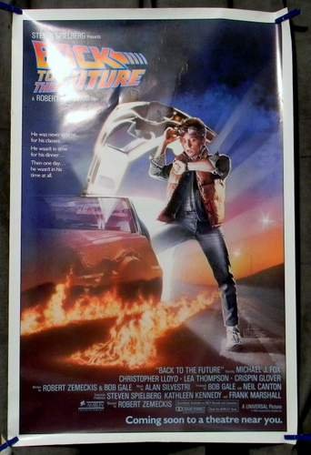 1985 BACK TO THE FUTURE Original 27X41 Movie Poster: Original Rolled One sheet poster 27x41" ft. Michael J. Fox. Single sided.