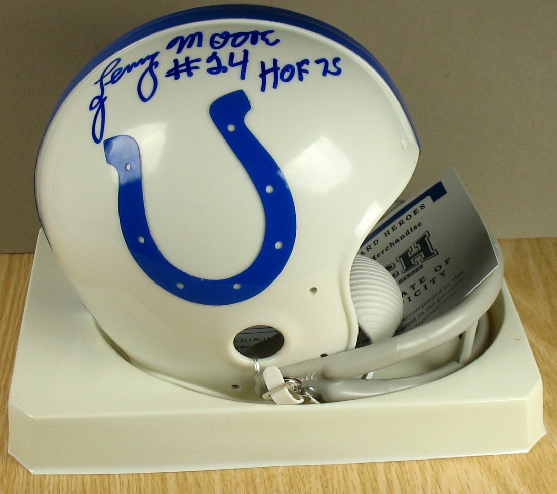 Lenny Moore Autographed Helmet with COA - Baltimore (1 of 3)