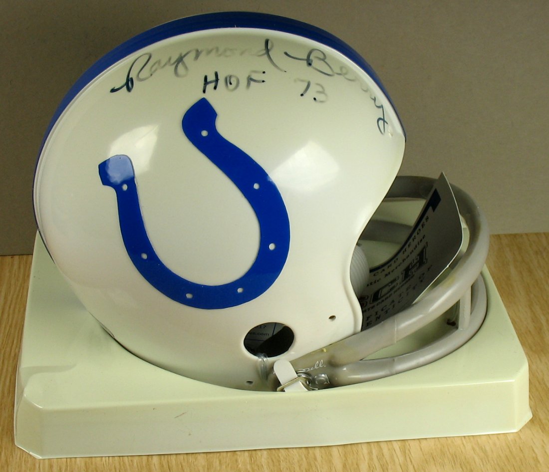 Raymond Berry Autographed Helmet with COA - Baltimore (1 of 3)