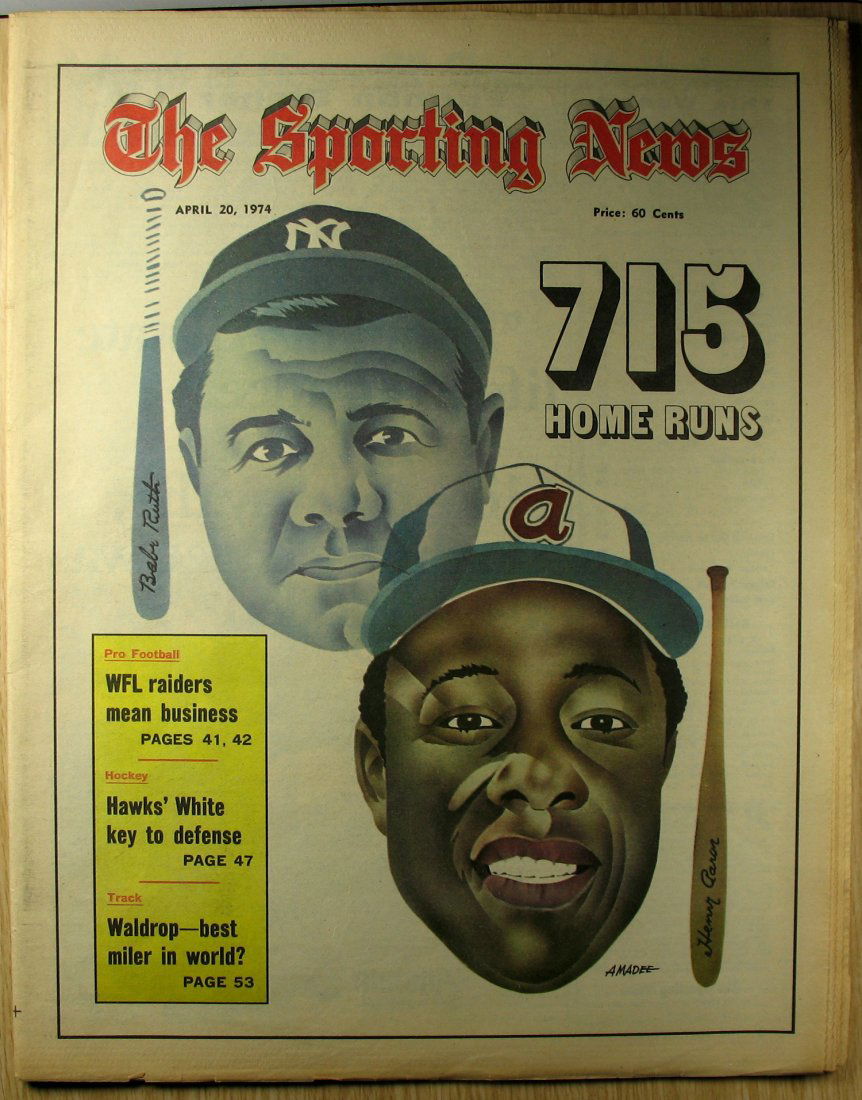 1974 The Sporting News - Babe Ruth 715 Home runs Hank (1 of 1)