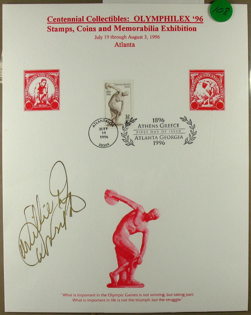 1996 Atlanta Olympic Games 32 Â¢ Stamp with Autograph (1 of 2)