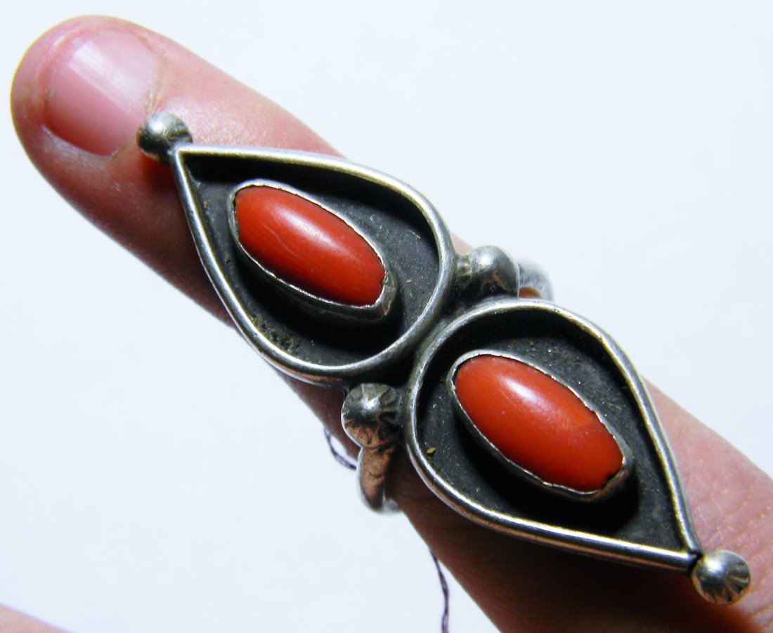Early 20th Century Navajo Unsigned Large Red Coral (1 of 3)