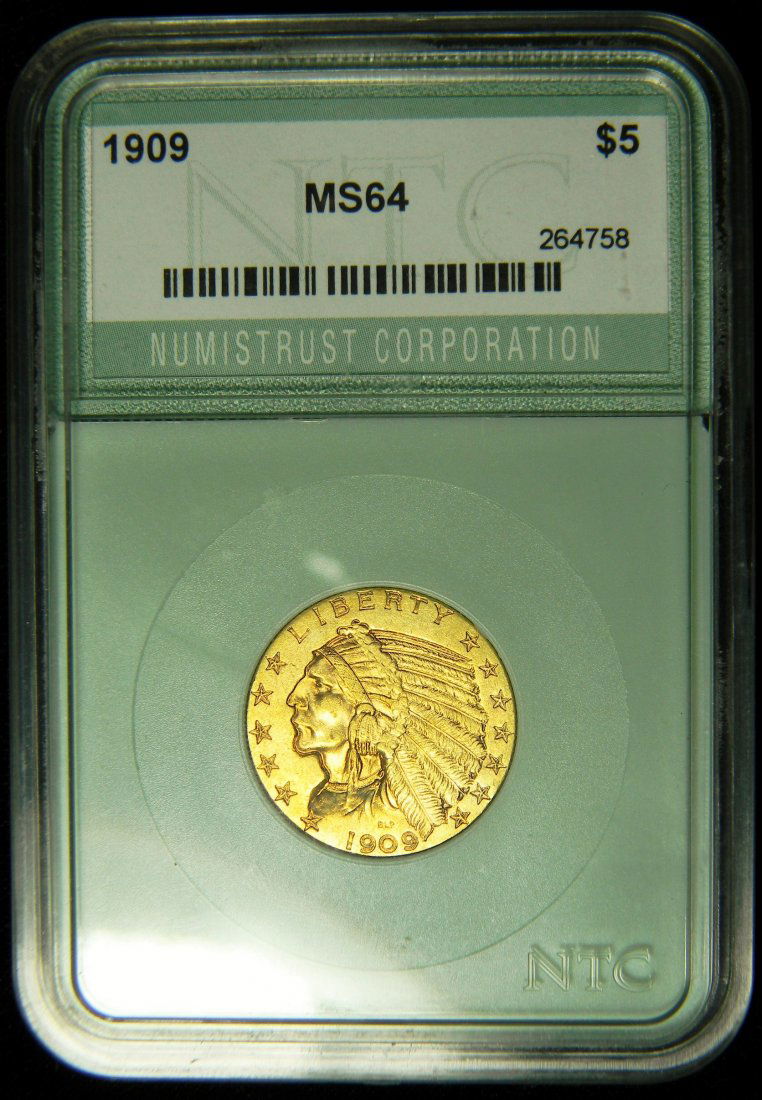 1909 5 Dollar Gold Half Eagle Indian (1 of 2)