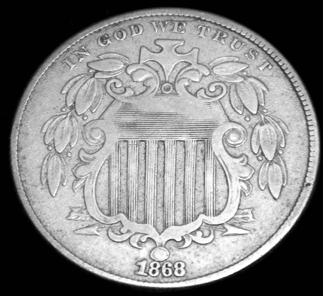 1868 No Rays Shield Nickel High Grade problem Free Coin (1 of 2)