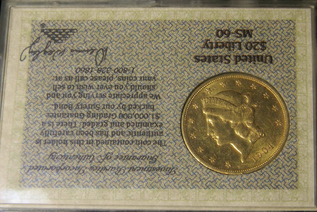 1904 Choice Uncirculated Liberty $20 gold Double Eagle (1 of 2)