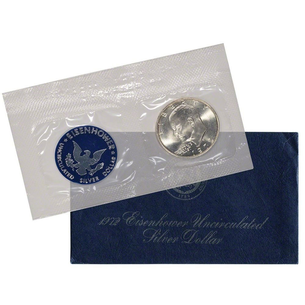 1972 S 40% Silver BU Eisenhower Silver Dollar (1 of 1)