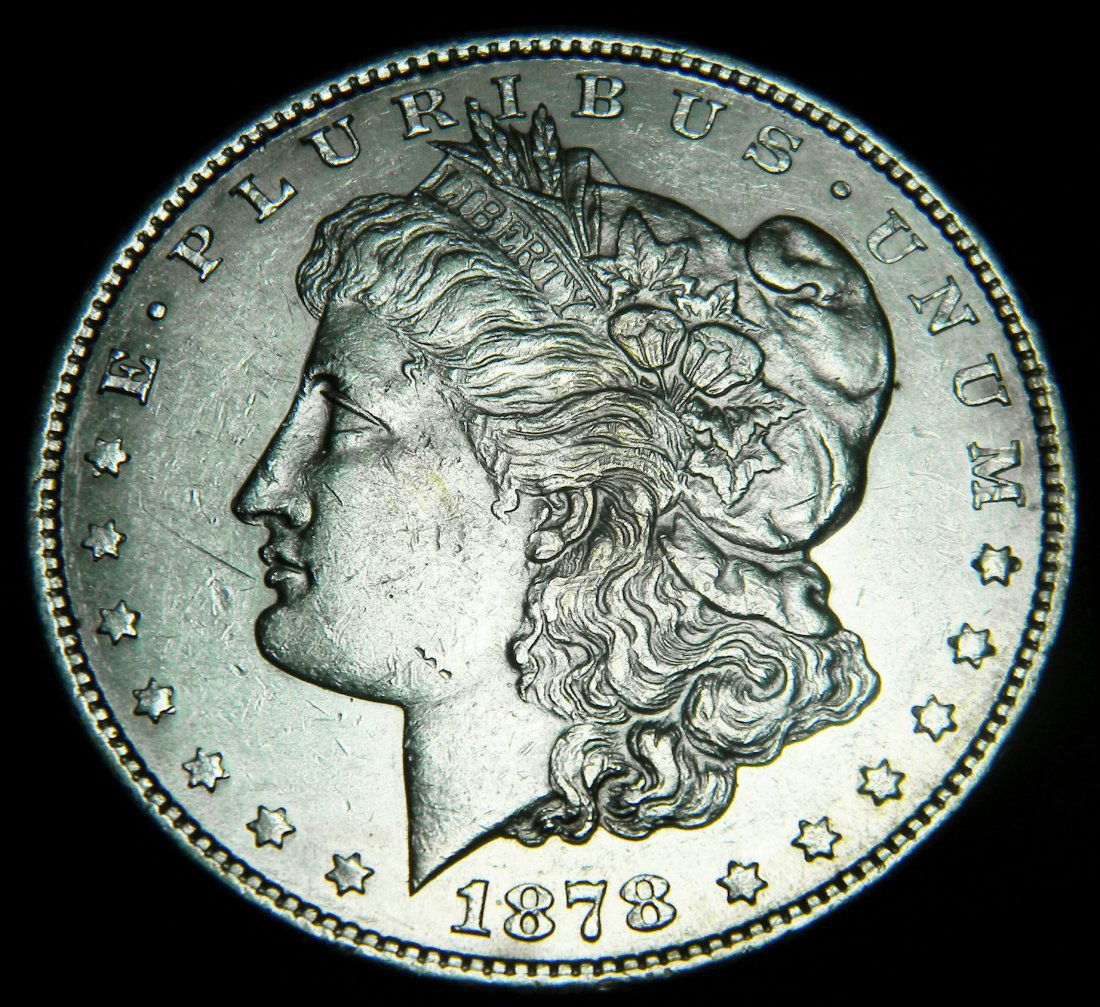 1878-S Morgan Silver Dollar, First Year, About (1 of 2)